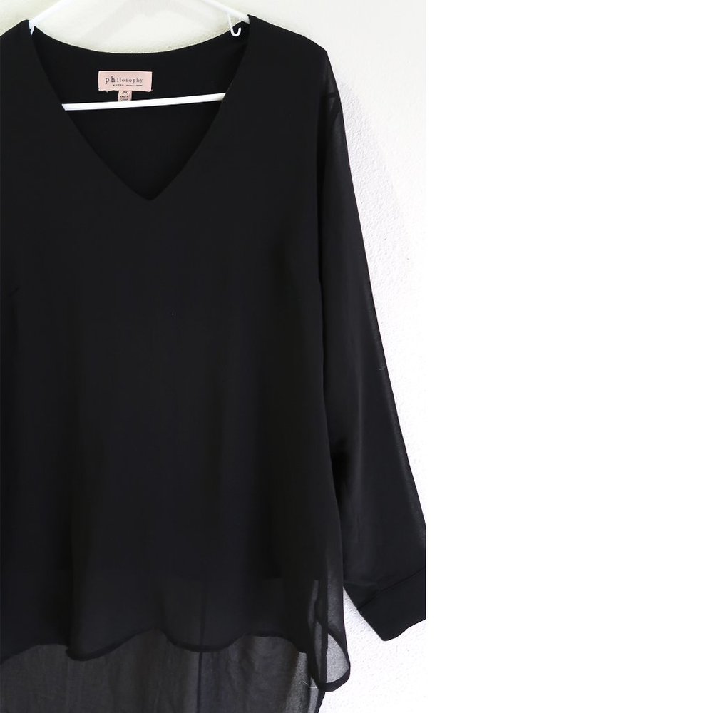 Philosophy Black Sheer Blouse